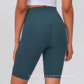 Pantalones cortos de entrenamiento de cintura alta para mujeres con pantalones cortos de ciclista de bermuda